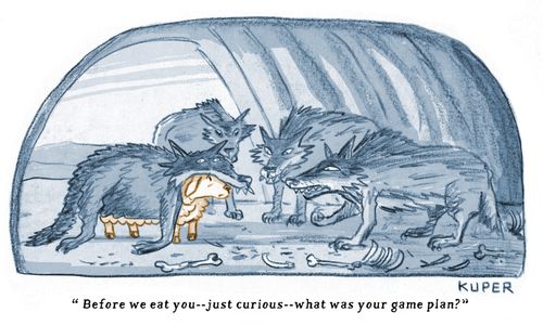 "Before we eat you - just curious - what was your game plan?"