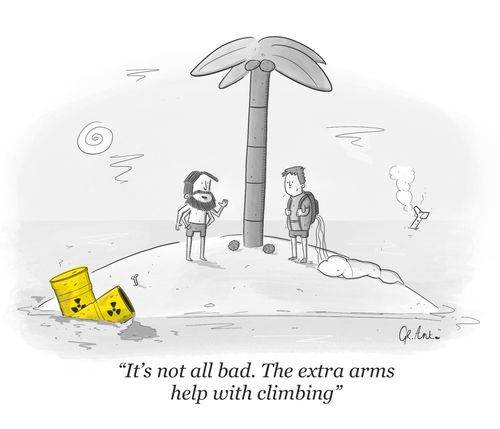 "It's not all bad. The extra arms help with climbing."