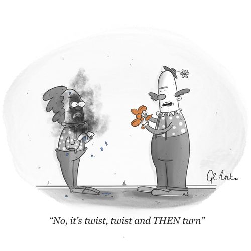 "No, it's twist and THEN turn."
