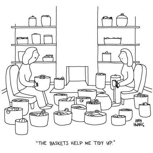"The baskets help me tidy up."
