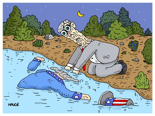 Mitch McConnell drowns Uncle Sam