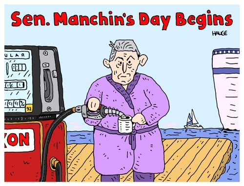 Sen. Manchin's day begins