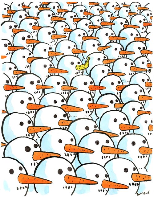 Odd snowman out