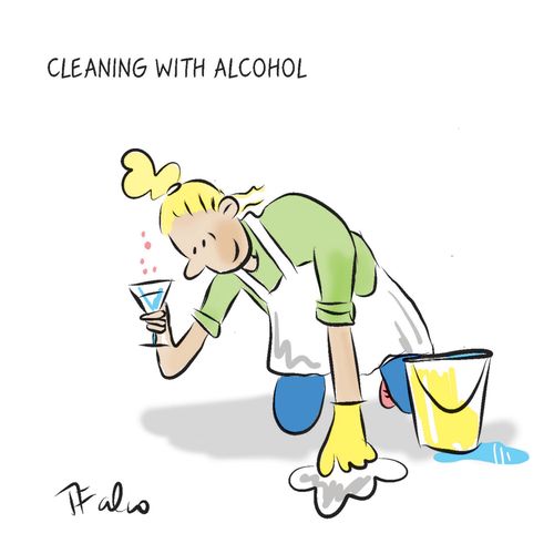 Cleaning with alcohol