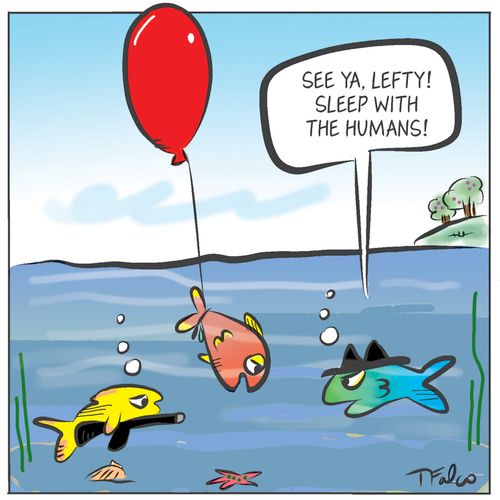 "See ya, lefty! Sleep with the humans!"