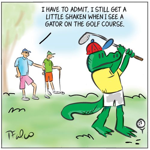 "I have to admit, I still get a little shaken when I see a gator on the golf course."