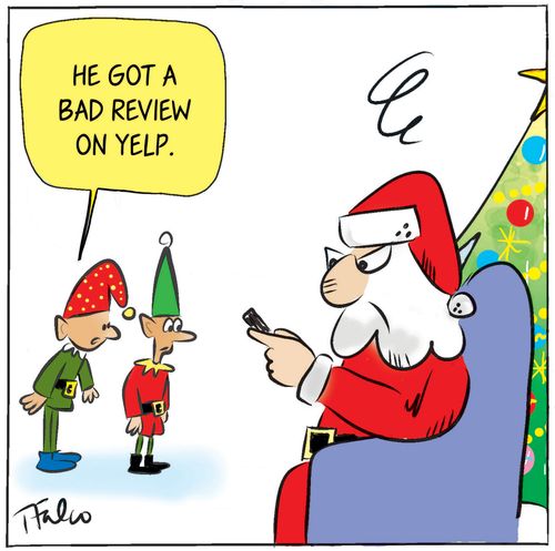 "He got a bad review on yelp."