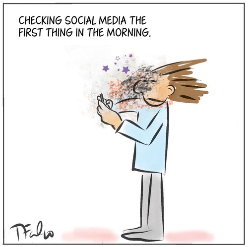 Checking social media first thing in the morning
