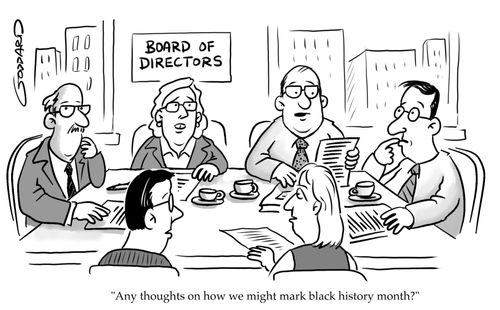 "Any thoughts on how we might mark black history month?"