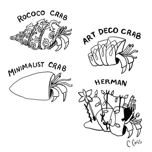 Rococo Crab/Art Deco Crab/Minimalist Crab/Herman Crab