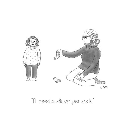 "I'll need a sticker per sock."