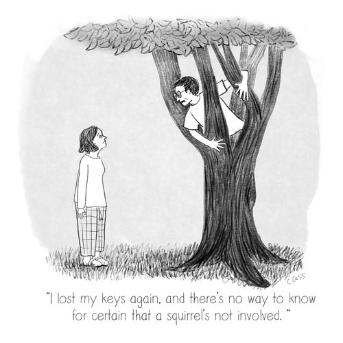 "I lost my keys again and there's no way to know for certain that a squirrel's not involved."