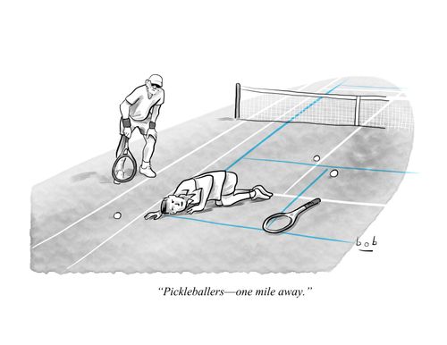 "Pickleballers – one mile away."