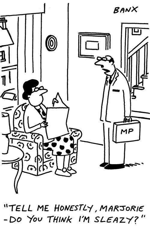 "Tell me honestly, Marjorie - Do you think I'm sleazy?"