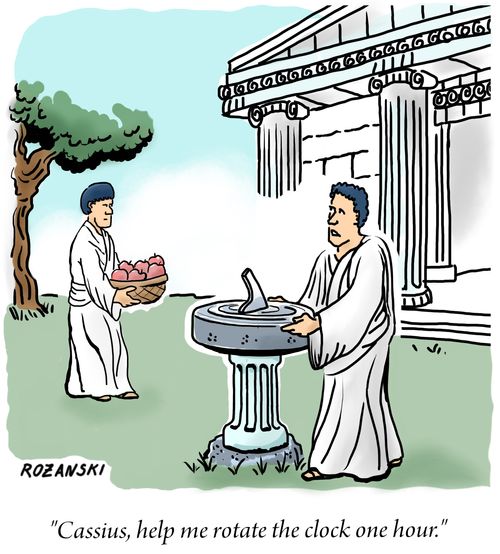 "Cassius, help me rotate the clock one hour."