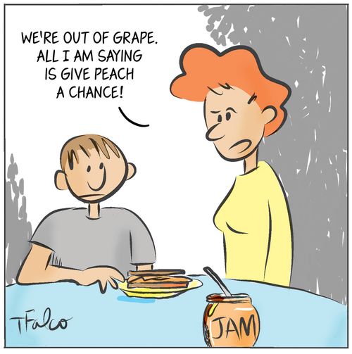 "We're out of grape. All I am saying is give peach a chance!"