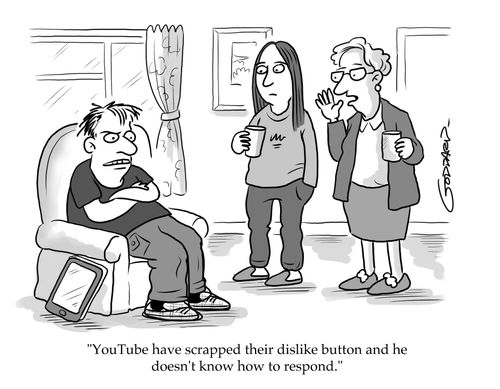 "YouTube have scrapped their dislike button and he doesn't know how to respond."