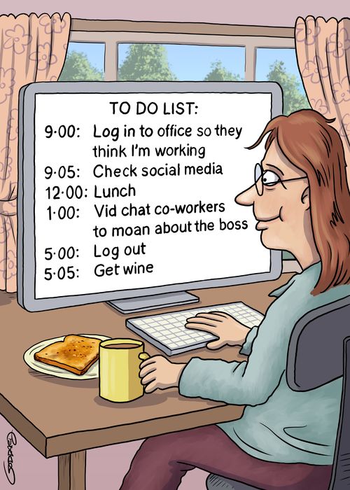 Working from home to-do list.