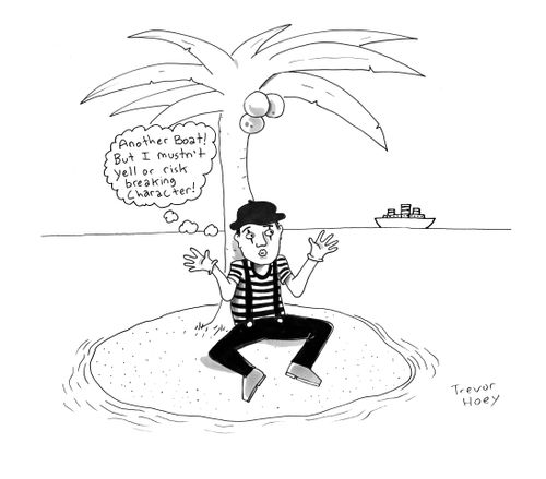 "Another boat! But I mustn't yell or risk breaking character."