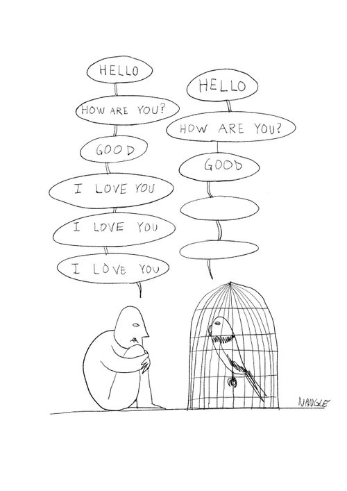 "Hello... how are you?... Good... I love you..."