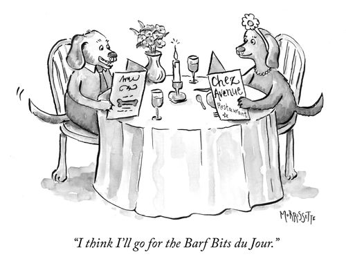 "I think I'll go for the Barf Bits du Jour." 
