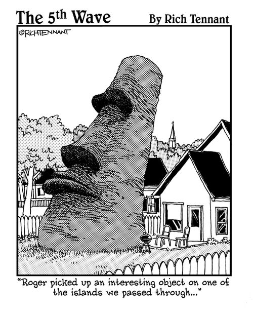 "Roger picked up an interesting object on one of the islands we passed through..."