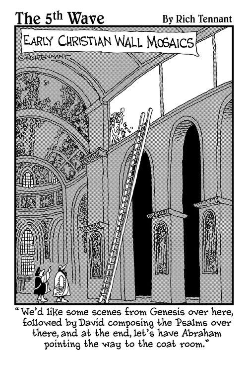 "We'd like some scenes from Genesis over here, followed by David composing the Psalms over there, and at the end, let's have Abraham pointing the way to the coat room."