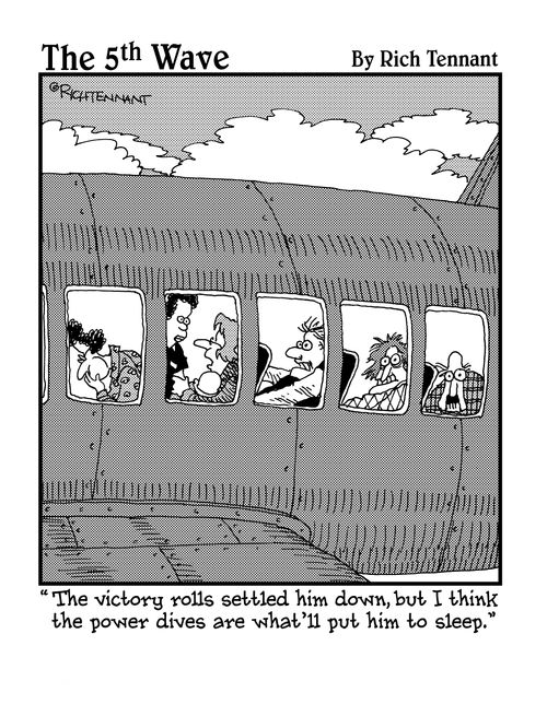 "The victory rolls settled him down, but I think the power drives are what'll put him to sleep." 