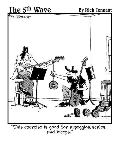 "This exercise is good for arpeggios, scales, and biceps."