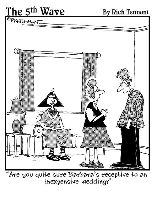 "Are you quite sure Barbara's receptive to an inexpensive wedding?"