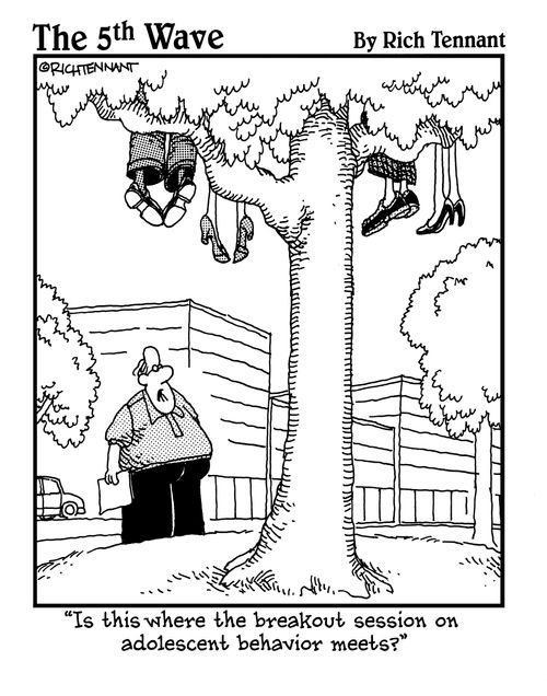 "Is this where the breakout session on adolescent behavior meets?"