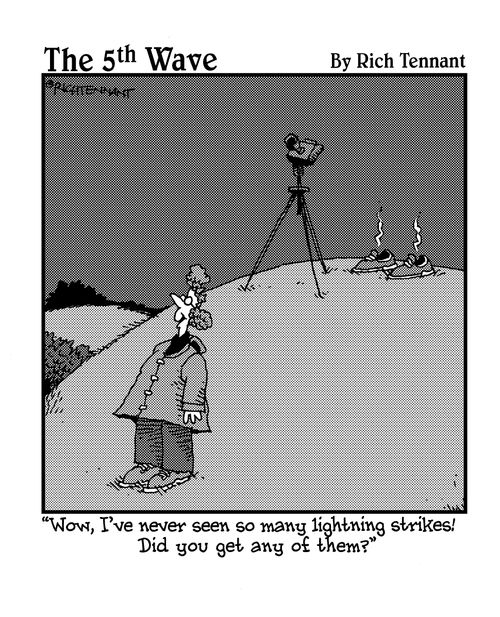"Wow, I've never seen so many lightning strikes! Did you get any of them?"