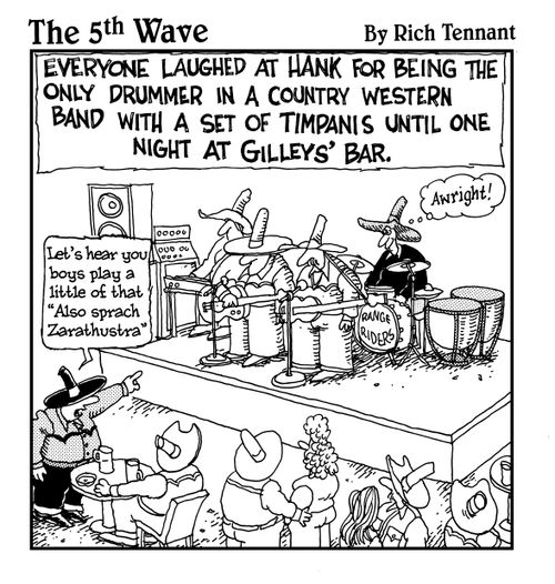 Everyone laughed at Hank for being the only drummer in a country western band with a set of Timpanis until one night at Gilley's bar