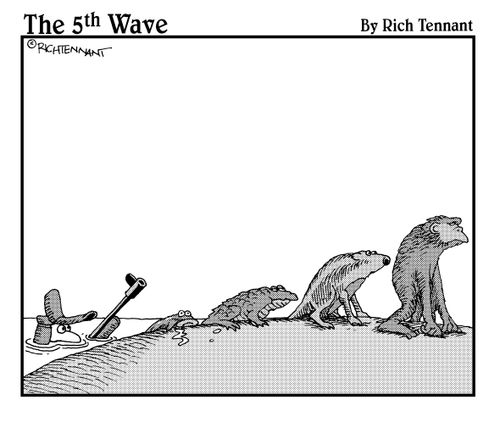 A hunter stalks evolving animals