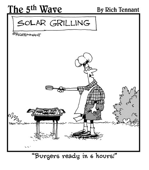 "Burgers ready in 6 hours!"