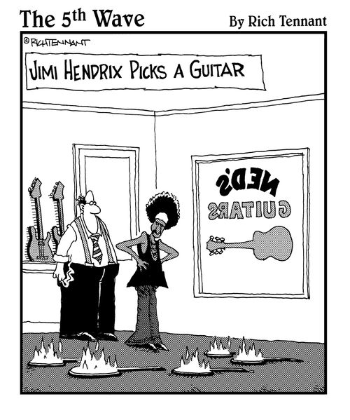Jimi Hendrix Picks A Guitar