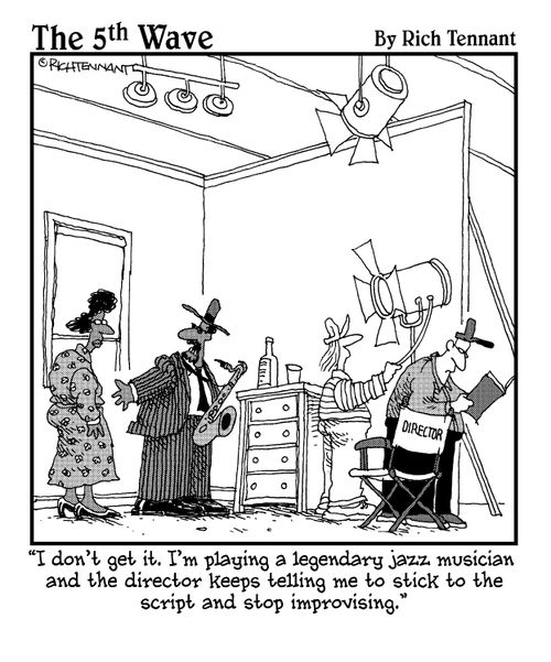 "I don't get it. I'm playing a legendary jazz musician and the director keeps telling me to stick to the script and stop improvising." 