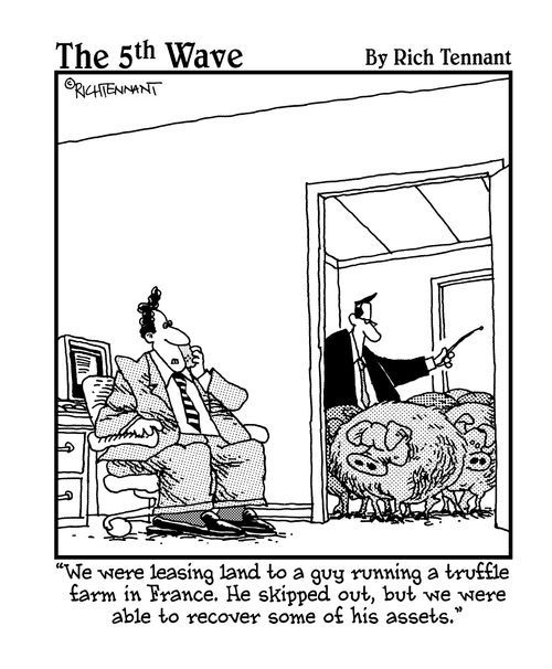 "We were leasing land to a guy running a truffle farm in france. He skipped out, but we were able to recover some of his assets."