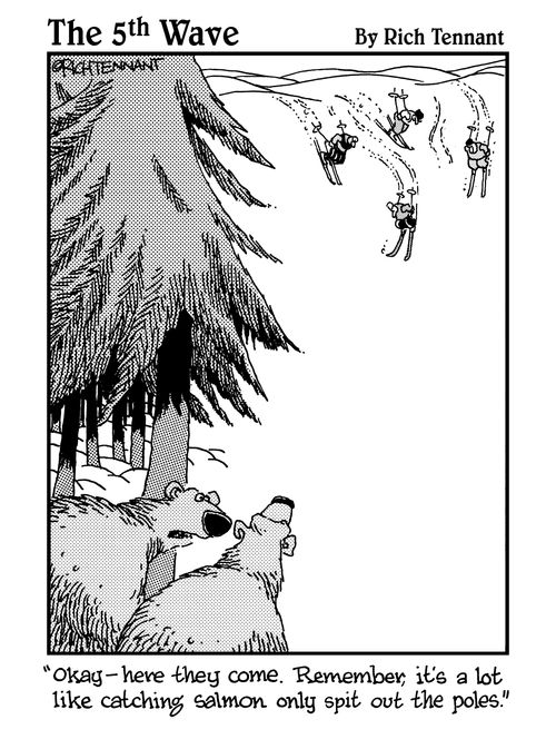 "Okay - here they come. Remember, it's a lot like catching salmon only spit out the poles."