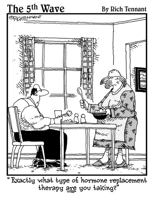 "Exactly what type of hormone replacement therapy are you taking?"
