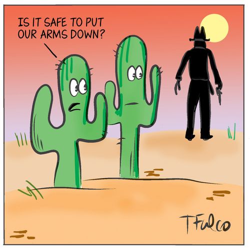 Is it safe to put our arms down?"