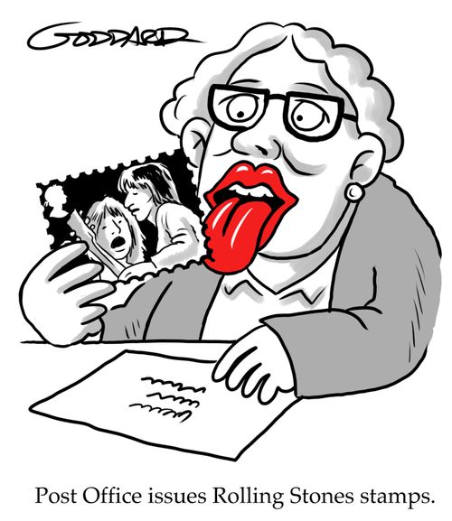 Post Office issues Rolling Stones stamps.