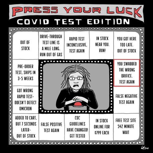 Drücke dein Glück: Covid-Testausgabe