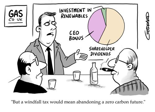 "But a windfall tax would mean abandoning a zero carbon future."