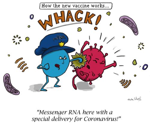 "Messenger RNA here with a special delivery for Coronavirus!"