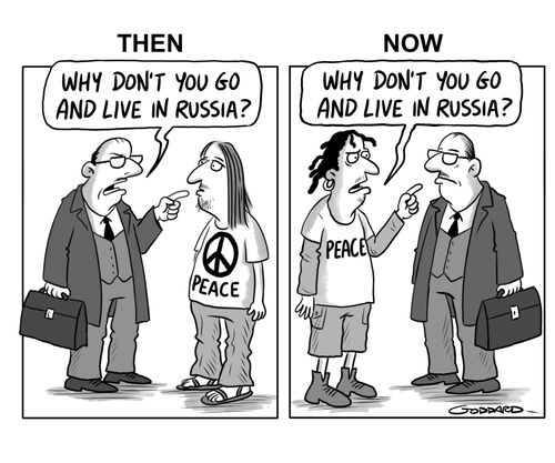 "Why don't you go and live in Russia?" Then and Now.