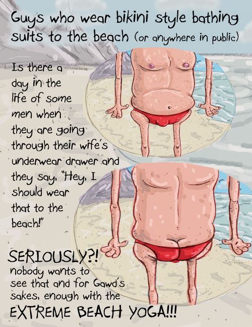 Guys who wear bikini style bathing suits to the beach...