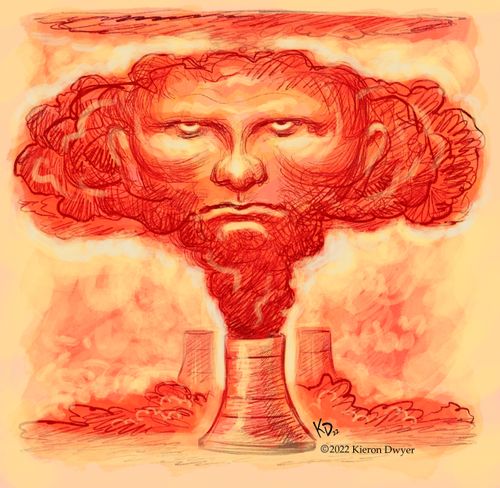 A mushroom cloud with Putin's face