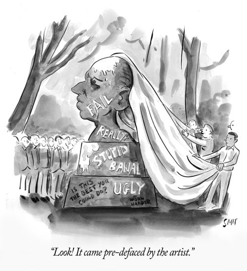 "Look! It came pre-defaced by the artist."