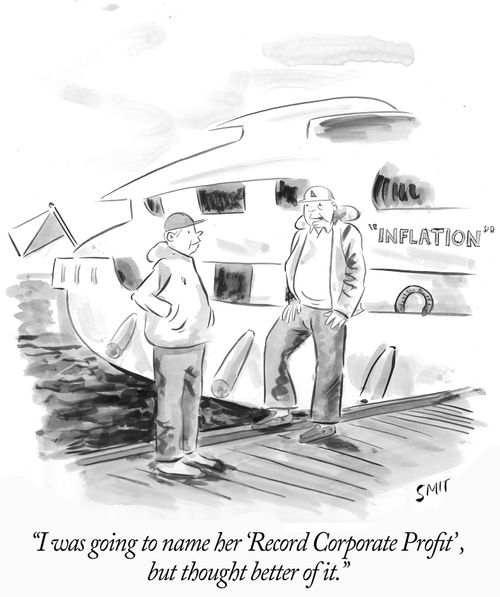 "I was going to name he 'Record Corporate Profit', but thought better of it."